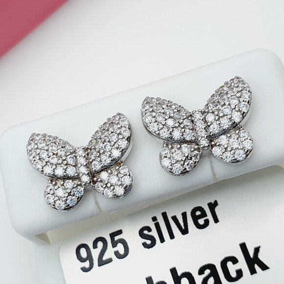 925 Sterling Silver Cubic Zirconia Earrings, U19254524 - Picture 1 of 10